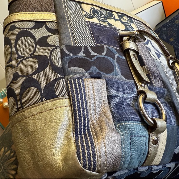 EUC Coach Denim Patchwork Tote 2009 - Picture 9 of 16